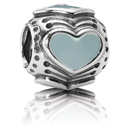 Light Blue Enamel Hearts Charm