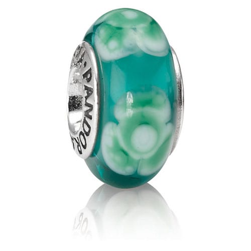 Flowers For You Turquoise Green Charm