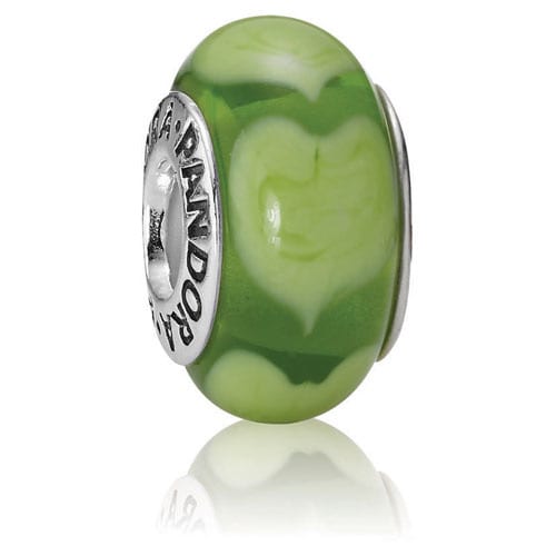 Green with Lime Hearts Charm