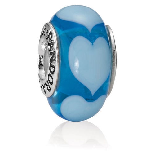 Aqua with Blue Hearts Charm