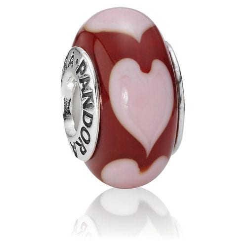 Red with Pink Hearts Charm