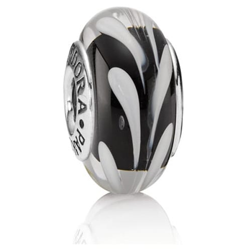Black and White Swirl Charm