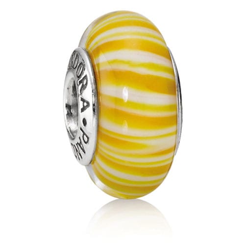 Yellow Candy Stripes Charm