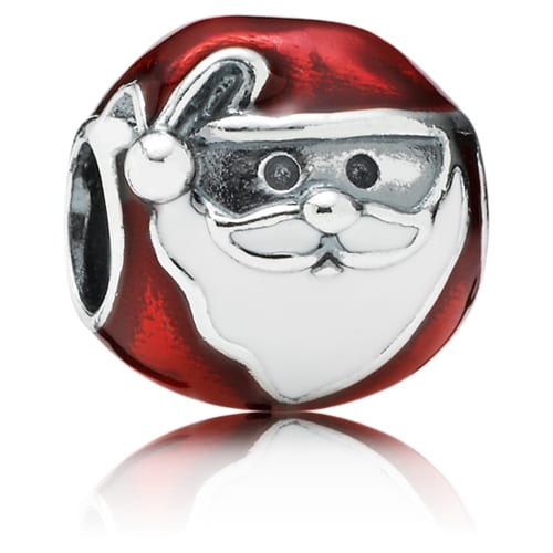 Jolly santa, red & white enamel