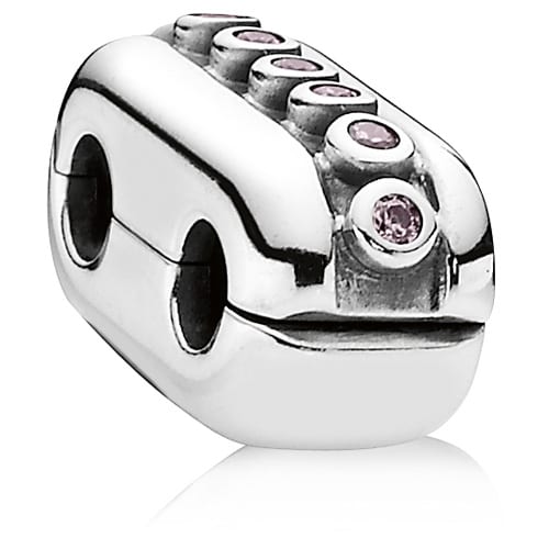 Double Diva Pink CZ Clip