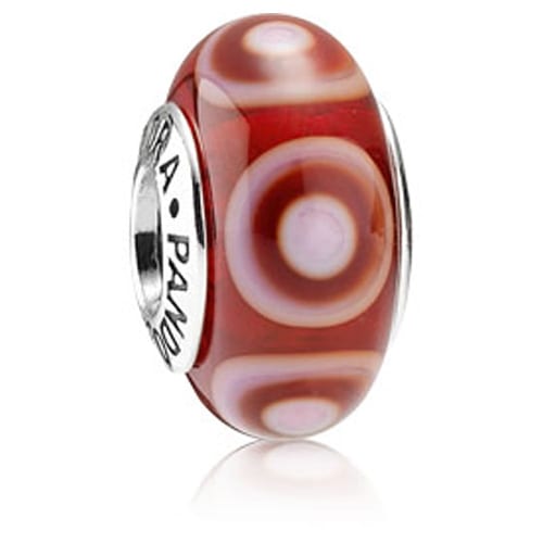 Red Murano Stepping Stones Charm