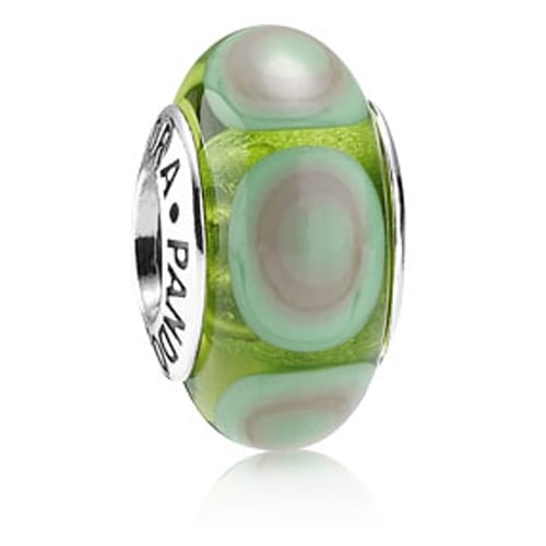 Green Murano Stepping Stones Charm