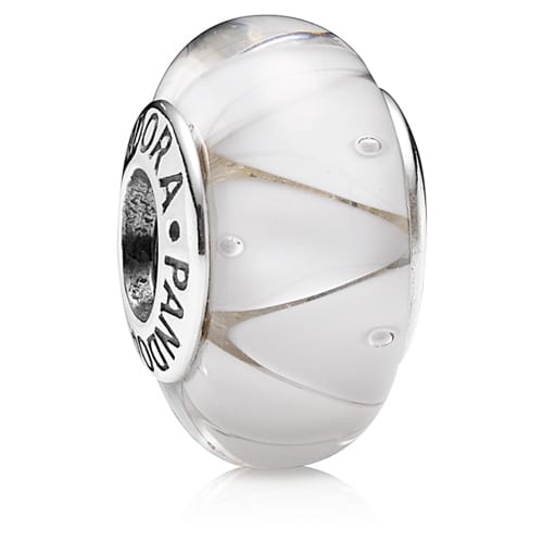 White Murano Looking Glass Charm