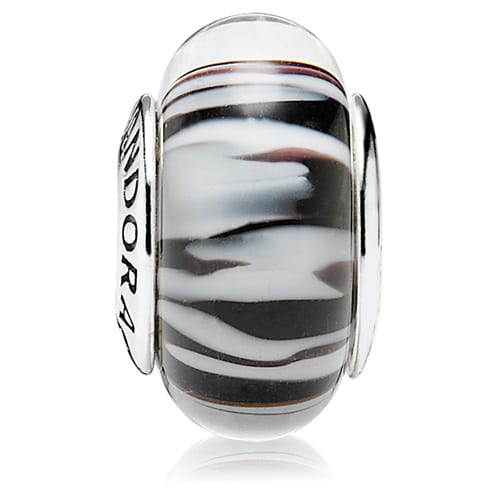Zebra Murano Charm