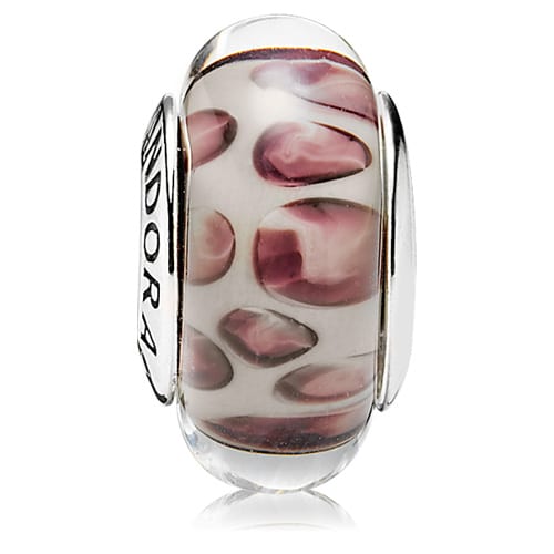 Snow Leopard Murano Charm