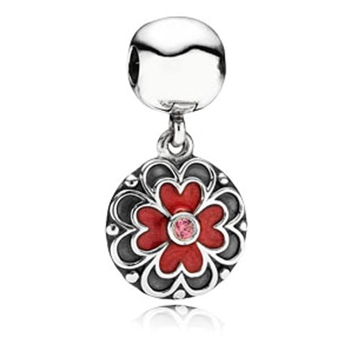 Dogwood Dangle Clip with Red Enamel