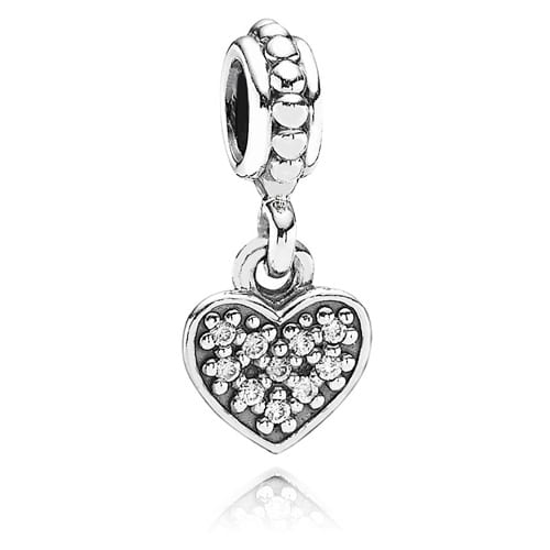 Pave Heart Dangle with Clear CZ