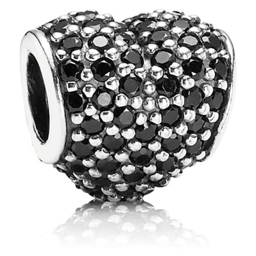 Black Pavé Heart Charm