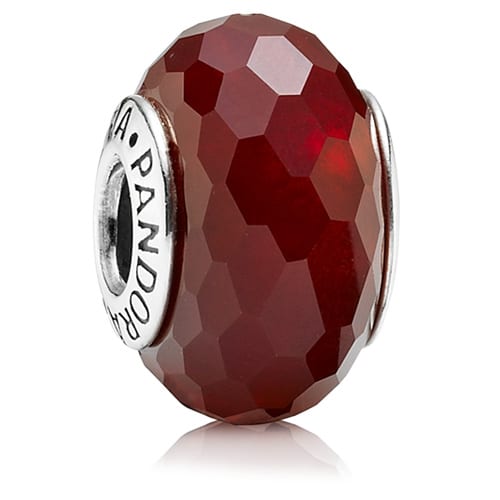 Red Fascinating Faceted Murano Charm