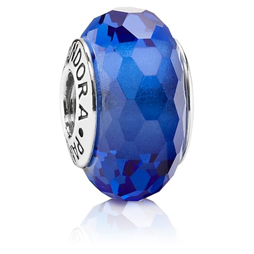 Blue Fascinating Faceted Murano Charm