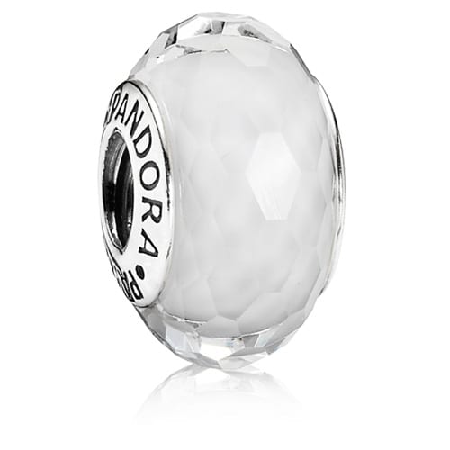 White Fascinating Faceted Murano Charm