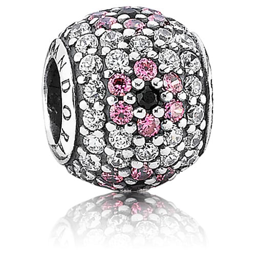 Shimmering Pink Blossom Pave Charm