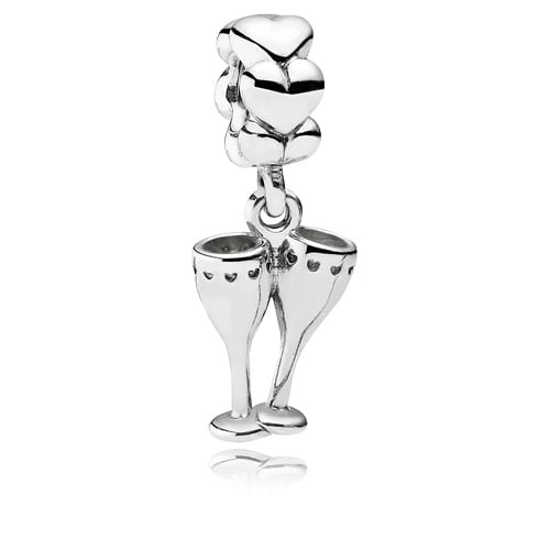 Cheers Champagne Flutes Charm