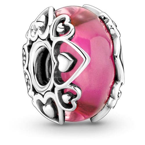 Pandora Reveal Your Love Pink Murano Glass Charm 791159C00 791159 — Foto 1 von 1