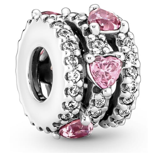 Sparkling Triple Halo Hearts Charm