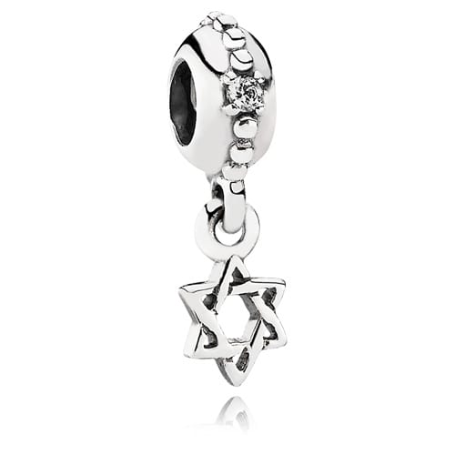 Silver Star of David Dangle Charm