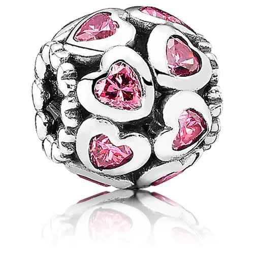 Sparkling Openwork Heart Charm
