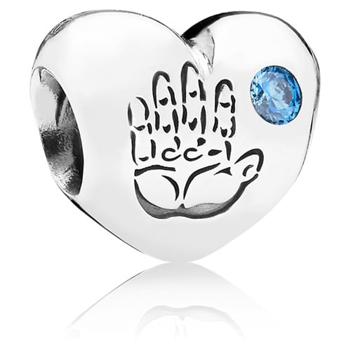 Baby Boy Heart Charm with Blue Zirconia
