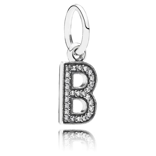 Letter B Dangle with Zirconia