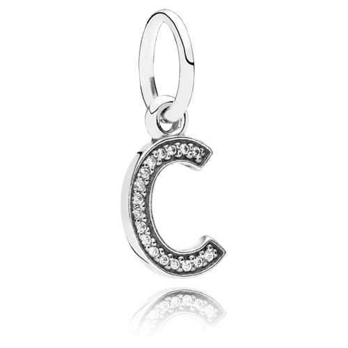 Letter C Dangle with Zirconia