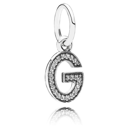 Letter G Dangle with Zirconia
