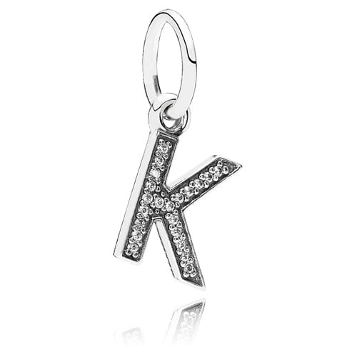 Letter K Dangle with Zirconia