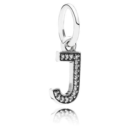 Letter J Dangle with Zirconia