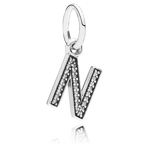 Letter N Dangle with Zirconia