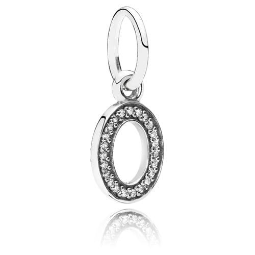 Letter O or Number Zero Dangle with Zirconia