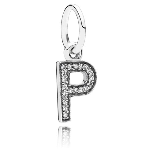 Letter P Dangle with Zirconia
