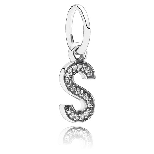 Letter S Dangle with Zirconia