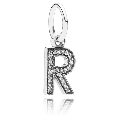 Letter R Dangle with Zirconia