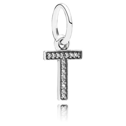 Letter T Dangle with Zirconia