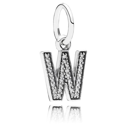 Letter W Dangle with Zirconia