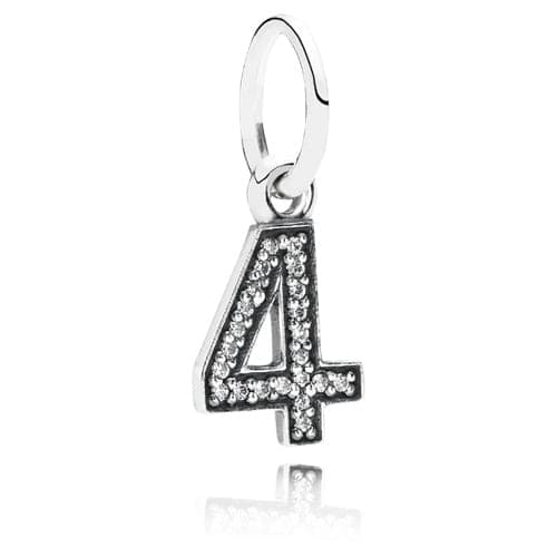 Pandora Number 4 Dangle with Zirconia 791342CZ 791342 — photo 1 of 1