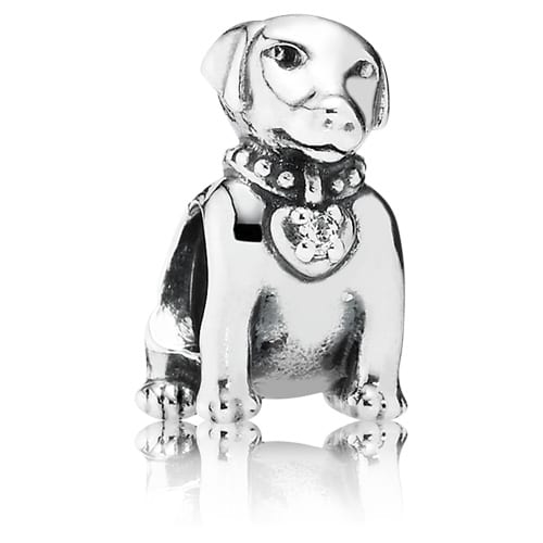 Labrador Dog Charm with Zirconia