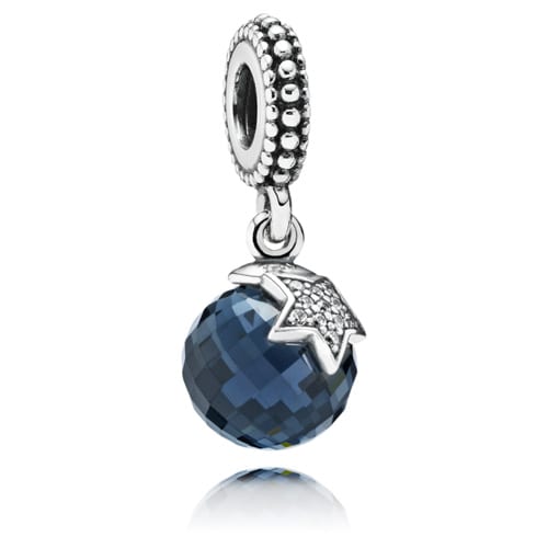 Moon and Star Dangle with Blue Crystal