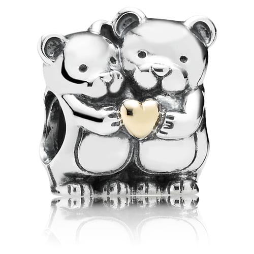 Bear Hug Charm with 14K Gold Heart