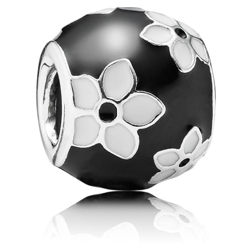 Mystic Flower Charm with Black Enamel