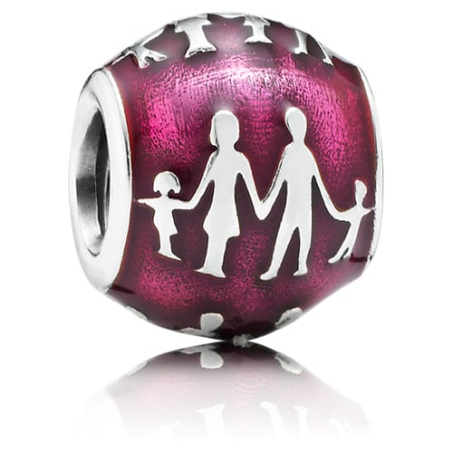 Family Silhouettes Charm with Violet Enamel
