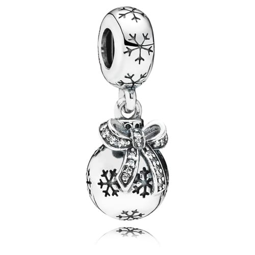 Christmas Ornament Dangle with Clear Zirconia