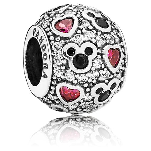 Disney Mickey and Hearts Zirconia Charm