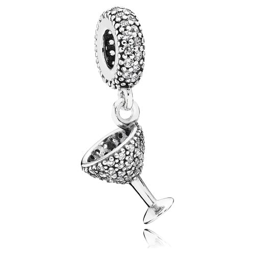 Pavé Cocktail Glass Dangle Charm