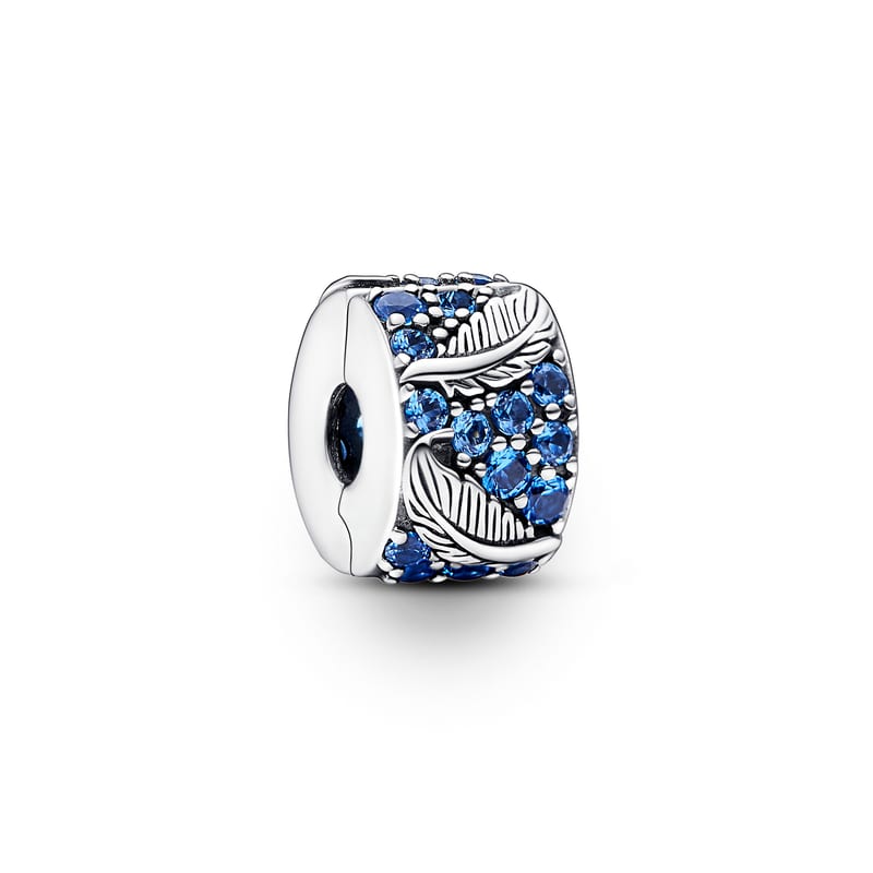 Curved Feather & Pavé Clip Charm
