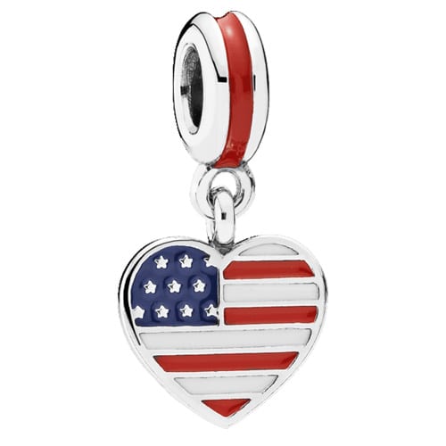 USA Heart Flag Dangle